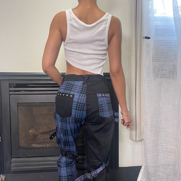 Vintage 00s goth Graphic cargo mid rise and straight fit (M) W31L32 punk - Picture 2 of 11